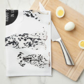 Linge De Cuisine Cute Dalmatiens Noir & Blanc Zones Joyeuses (Quart Plié)