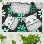 Linge De Cuisine Cute de chat et pointe joueuse à partir d'une poch (Plié)