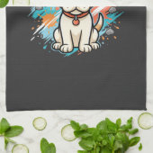 Linge De Cuisine Cute Dog Paint Splash Vector Art_1 (Plié)