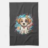 Linge De Cuisine Cute Dog Paint Splash Vector Art_1 (Vertical)