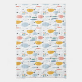 Linge De Cuisine Cute Doodle École de Motif de poisson (Vertical)