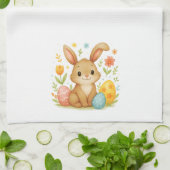 Linge De Cuisine Cute Easter Bunny with Eggs Kitchen Towel (Plié)