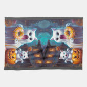 Linge De Cuisine Cute Fantôme N Kitten, Citrouille et Donut (Horizontal)