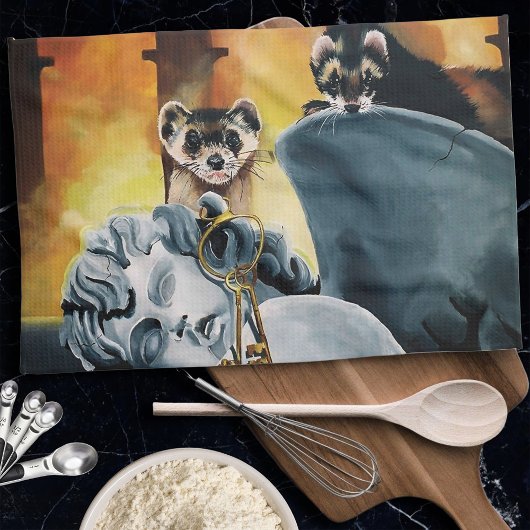 Linge De Cuisine Cute Ferret Keys Cherub