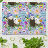 Linge De Cuisine Cute Ferrets Floral (Plié)