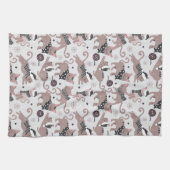 Linge De Cuisine Cute Festive Chat Motif de Noël (Horizontal)