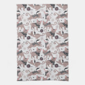 Linge De Cuisine Cute Festive Chat Motif de Noël (Vertical)