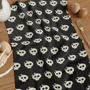 Linge De Cuisine Cute fille Motif crâne noir Halloween