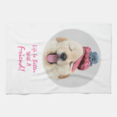 Linge De Cuisine Cute Fluffy Chien avec un chat sur sa tête Personn (Horizontal)