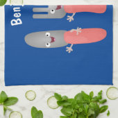 Linge De Cuisine Cute fourche couteau et cuillère dessin de couvert (Plié)