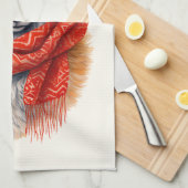 Linge De Cuisine Cute Fox in a Red Scarf Autumn Image (Quart Plié)