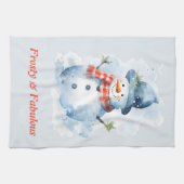 Linge De Cuisine Cute Frosty & Fabulous Snowman pour Noël (Horizontal)