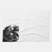 Linge De Cuisine Cute Funky Chat Noir Kitten Eyes croquis (Horizontal)