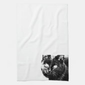 Linge De Cuisine Cute Funky Chat Noir Kitten Eyes croquis (Vertical)