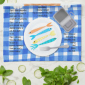 Linge De Cuisine Cute Funny Orange Chat Petit Déjeuner Recette (Plié)