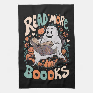 Linge De Cuisine Cute Ghost Lire plus Livres Enseignant Halloween