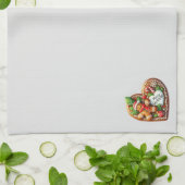 Linge De Cuisine Cute Gingerbread Homme Coeur Joyeux Noël (Plié)