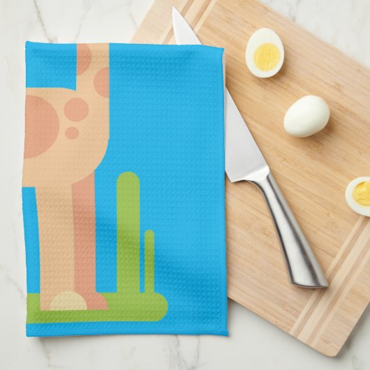 Linge De Cuisine Cute Giraffe Munching Thunder_Cove (Quart Plié)