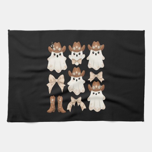 Linge De Cuisine Cute Halloween Cowboy Ghost (Horizontal)