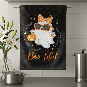 Linge De Cuisine Cute Halloween Ghost Citrouille épice personnalisé