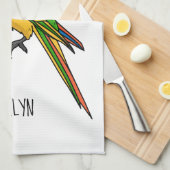 Linge De Cuisine Cute happy parrot (Quart Plié)