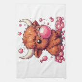 Linge De Cuisine Cute Highland Cow calf blowing bubbles (Vertical)