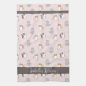 Linge De Cuisine Cute Kawaii Chats Personnalisés (Vertical)