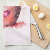 Linge De Cuisine Cute Kitten dans un Teacup avec les coeurs (Quart Plié)