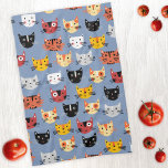 Linge De Cuisine Cute Kitty Chat Bleu<br><div class="desc">Beaucoup d'adorables petits chats sur un arrière - plan bleu. Parfait pour les amoureux des animaux. Art original de Nic Squirrell.</div>