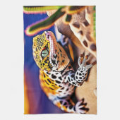 Linge De Cuisine Cute Leopard Gecko Sunset Desert Design (Vertical)