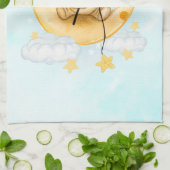 Linge De Cuisine Cute Lion Pêche sur l'aquarelle de la lune (Plié)