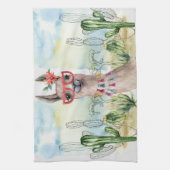 Linge De Cuisine Cute Llama À Fleur (Vertical)