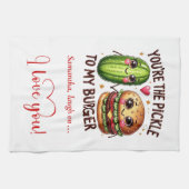 Linge De Cuisine Cute Love Quote Food Kitchen Towel Personalized (Horizontal)
