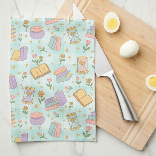 Linge De Cuisine Cute Magic Books Green (Quart Plié)