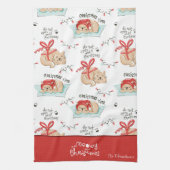 Linge De Cuisine Cute Meowy Christmas Kitty Chat Motif (Vertical)