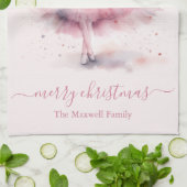 Linge De Cuisine Cute merry christmas soft pink ballerina  (Plié)