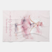 Linge De Cuisine Cute merry christmas soft pink ballerina  (Horizontal)
