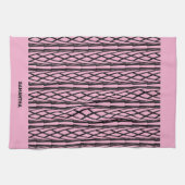 Linge De Cuisine Cute moderne rose et Motif noir (Horizontal)