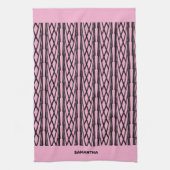 Linge De Cuisine Cute moderne rose et Motif noir (Vertical)