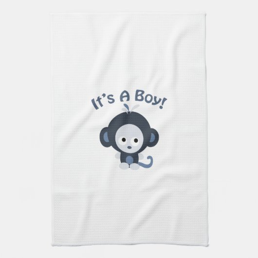 Linge De Cuisine Cute Monkey - C'est un garçon ! (Vertical)