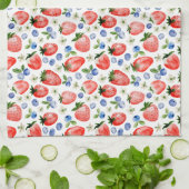 Linge De Cuisine Cute Motif de fraise et bleuets (Plié)
