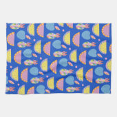 Linge De Cuisine Cute Motif de fruits scandinaves Bleu Whimsical (Horizontal)