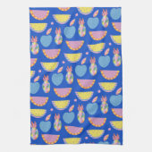 Linge De Cuisine Cute Motif de fruits scandinaves Bleu Whimsical (Vertical)