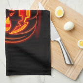 Linge De Cuisine Cute Neon Pumpkin Halloween Kitchen Towel (Quart Plié)