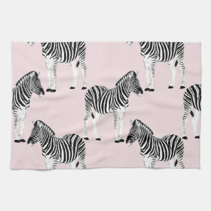 Linge De Cuisine Cute Noir Blanc Zèbre Animal Rose Design