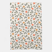 Linge De Cuisine Cute Orange et Motif Feuille (Vertical)