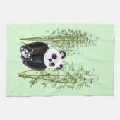 Linge De Cuisine Cute Panda assise en bambou (Horizontal)