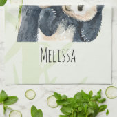 Linge De Cuisine Cute Panda Ours Cuddin Aquarelle (Plié)