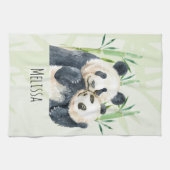 Linge De Cuisine Cute Panda Ours Cuddin Aquarelle (Horizontal)