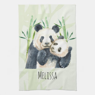 Linge De Cuisine Cute Panda Ours Cuddin Aquarelle